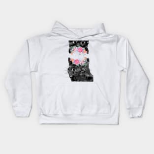 Peeking cat Kids Hoodie